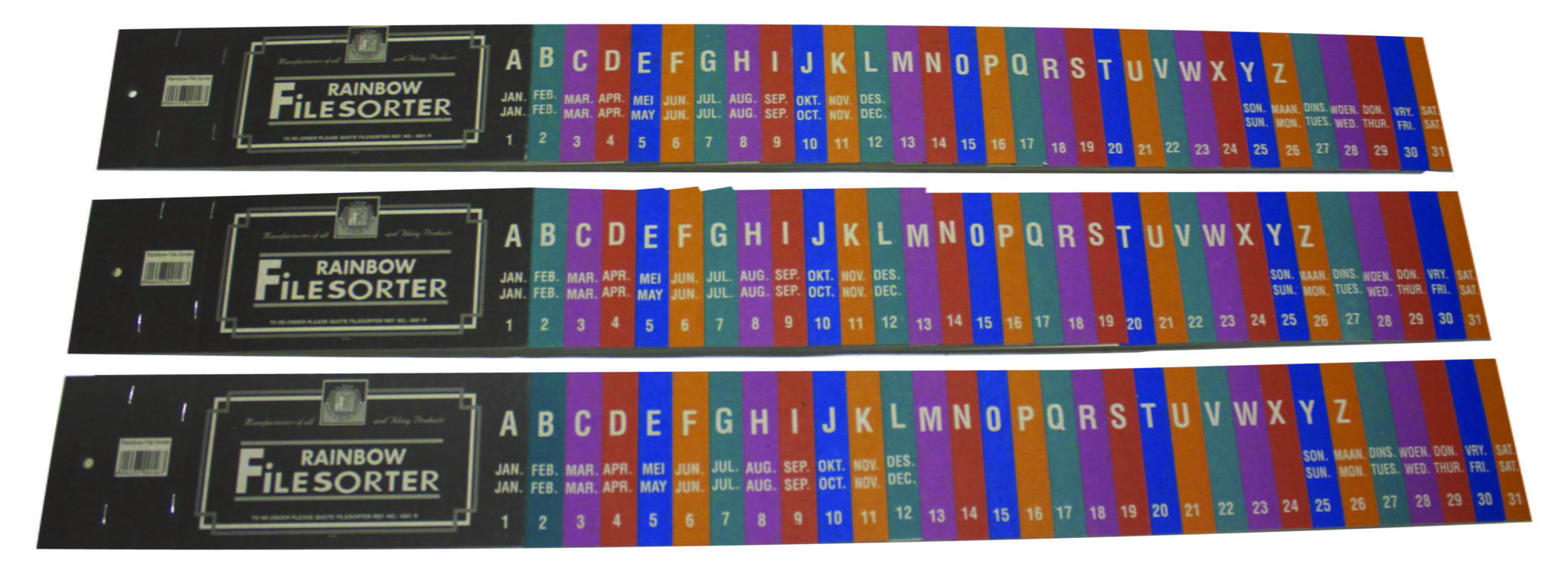 Rainbow File Sorter AZ JanDec 131 120X1020 The Lever Arch Lab